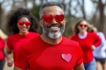 World Heart Day events focusing on cardiovascular wellness, captured in a photo of people participating in a heart health walk