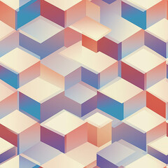 3D style abstract background with cubes. Seamless pattern