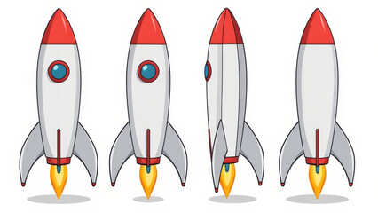 Rakete in verschiedenen Winkeln