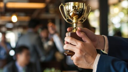 Professional being recognized for their achievements at work, highlighting career growth and development