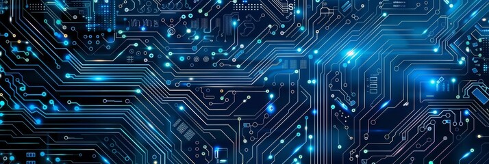 Abstract blue circuit board for digital creations