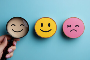 Service Excellence: A Customer's Happy Finger Pressing the Blue Button to Rate