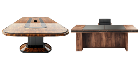 Office conference table isolated on transparent background,