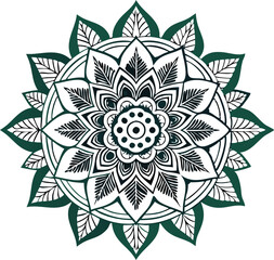 Geometric mandala pattern in a detailed, abstract design representing symmetry, harmony, and balance