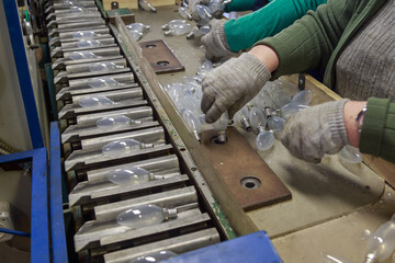 Closeup view of checking the power of an electric lamp.