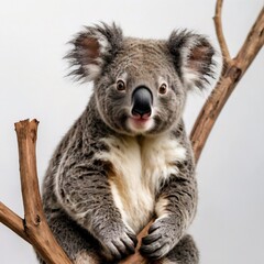 Fototapeta premium Cute Koala Bear Marsupial wildlife Animal white background