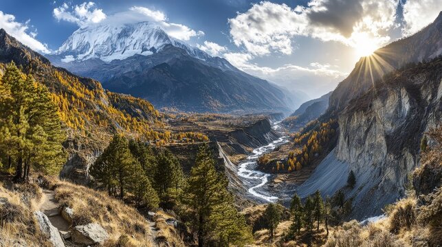 Annapurna trek panorama, Nepal