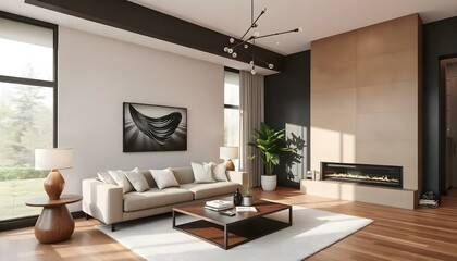 modern living room create with ai