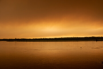 Forest Fire Smokey Skies in Alaska