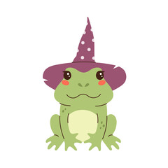 Fototapeta premium Cute vector illustration of a frog for Halloween