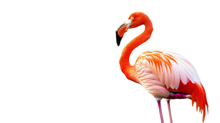 Obraz premium Flamingo bird isolated on white background, PNG