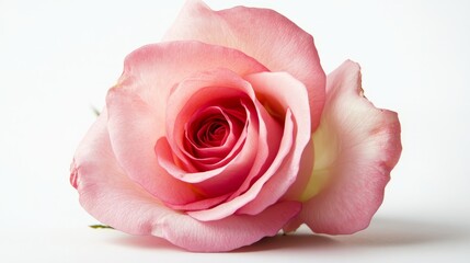 pink rose flower a white background