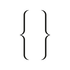 The bracket icon. A simple flat vector illustration