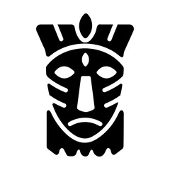 Solid style icon of tribal mask 