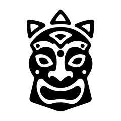 Solid style icon of antique mask 