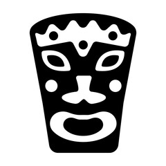 Tiki head icon designed in solid style 