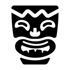 Filled style icon of antique idol mask 