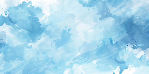 A soothing sky blue background adorned with delicate watercolor strokes, enhancing the tranquil atmosphere.