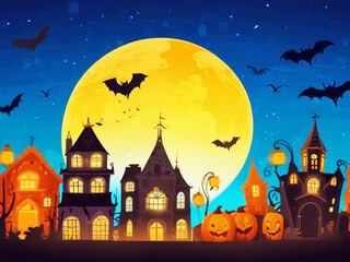 halloween background with castle