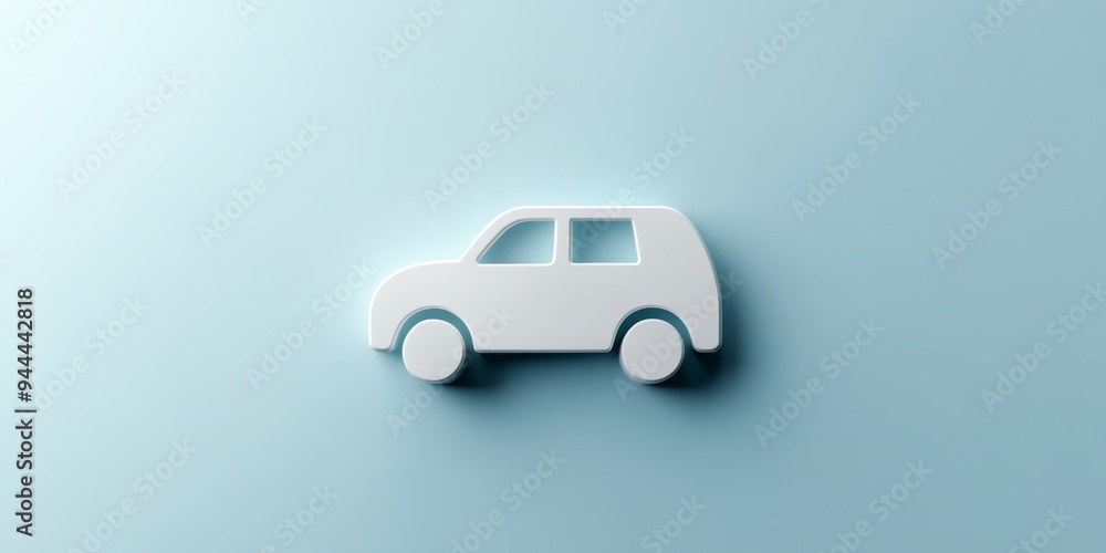 Poster a 3d single icon of a car silhouette with a plug symbol representing electric mobility and sustainab