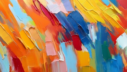 abstract oil painting colorful vibrant color brush strokes background wallpaper paint texture bold art expressive artwork fine realistic detail modern style evoking vibrant emotions feelings