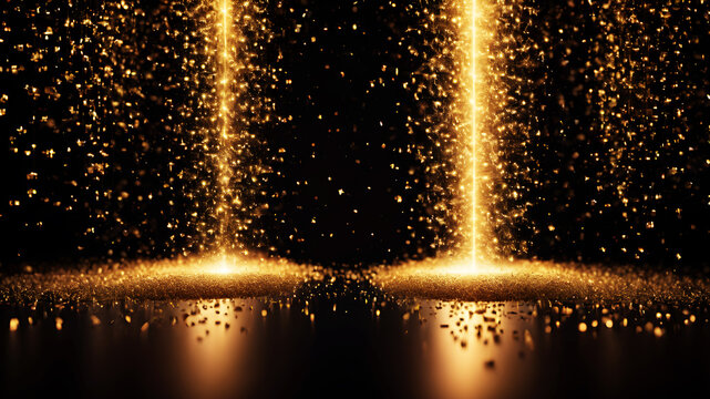 A cluster of digital particles forming a 3D scatter plot against a black background