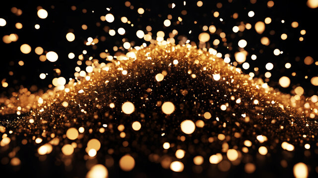A cluster of digital particles forming a 3D scatter plot against a black background