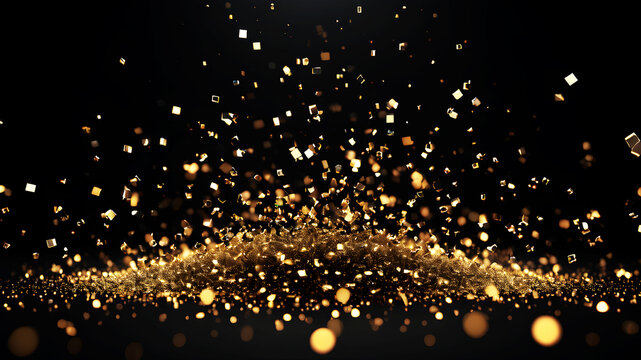 A cluster of digital particles forming a 3D scatter plot against a black background