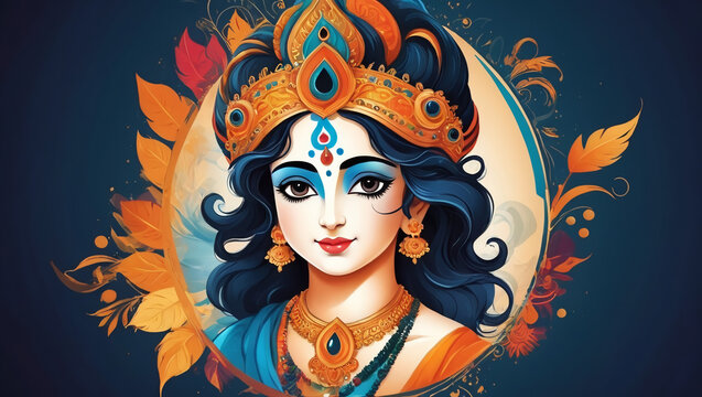 illustration of the festival of happy shree krishna janmashtami abstract design background