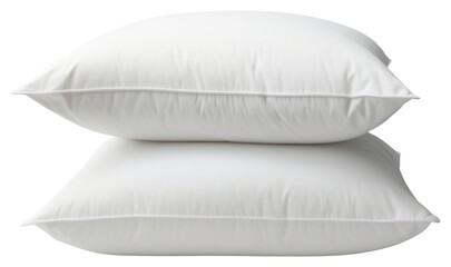 PNG Two white pillows stacked white background comfortable relaxation.
