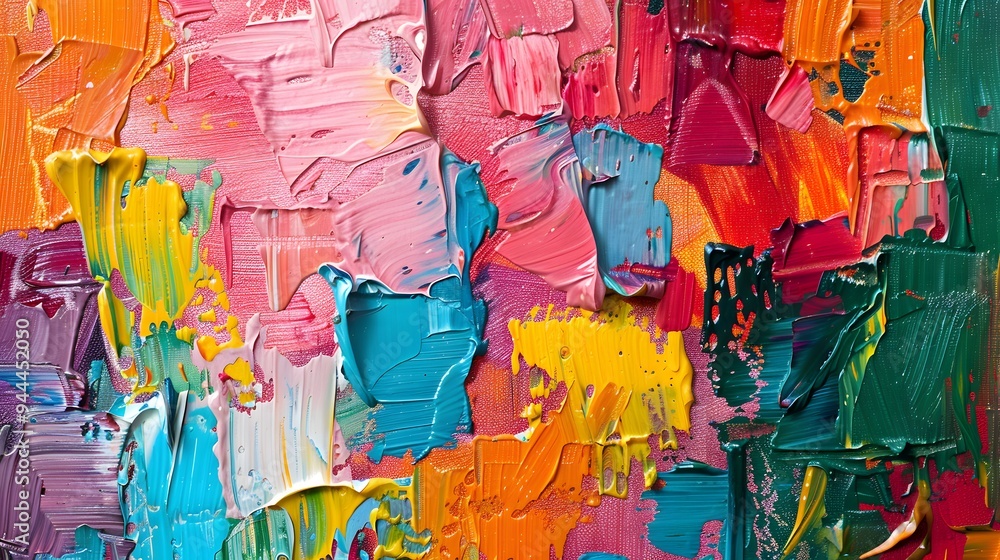 Wall mural vibrant image showing a colorful array of paint streaks