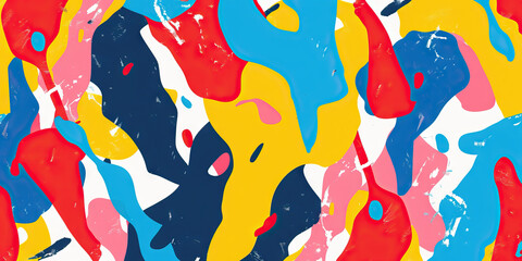 A playful abstract pattern of bright, primary colors, bringing a childlike joy to the scene.