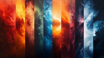 Abstract Colorful Cosmic Stripes