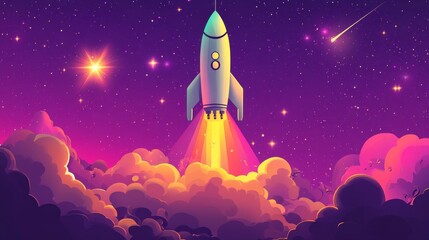 Obraz premium Rocket Launch into Space