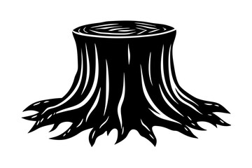 

Tree stump sihouette vector, stump icon. stump line art vector illustration

