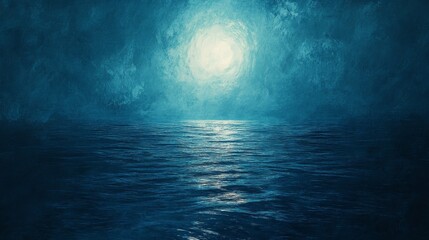 Fototapeta premium Ocean at Night with Glowing Light