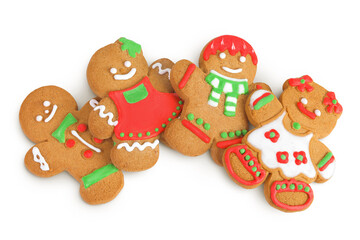 christmas gingerbread cookie isolated on white background