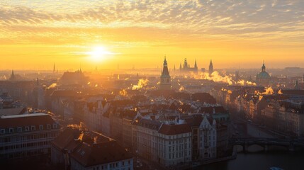Fototapeta premium Cityscape at Sunrise