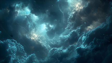 A stormy sky where 2D lightning bolts blend into 3D thunderclouds, captured with a fast shutter speed for sharpness.