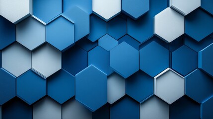 Fototapeta premium Geometric Blue Tile 3D Pattern
