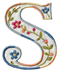 PNG Alphabet S embroidery pattern white background.