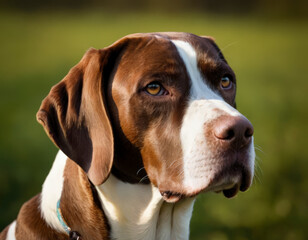 The Pointer is a medium-sized, athletic dog breed renowned for its exceptional sense of smell. They are often used for hunting birds