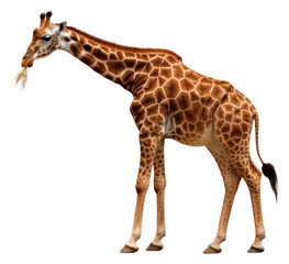 Obraz premium PNG Giraffe eating wildlife animal mammal.