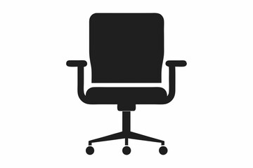 chair icon, office chair vector silhouette illustration	
