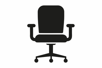 chair icon, office chair vector silhouette illustration	
