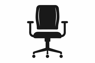 Fototapeta premium chair icon, office chair vector silhouette illustration 