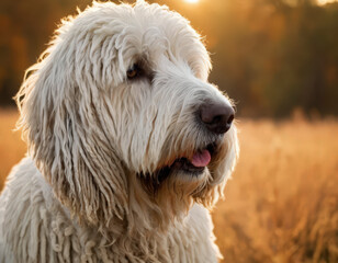 The Komondor is a large, Hungarian sheepdog breed known for its distinctive corded coat. These cords, which form naturally over time, provide excellent protection from the elements and predators