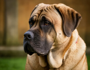 Obraz premium The Mastiff is a large, powerful, and gentle giant dog breed known for its loyalty, calm demeanor, and courageous nature