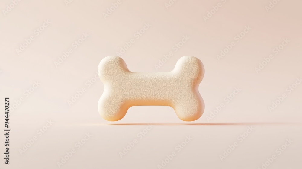 Aufkleber a 3d single icon of a dog treat shaped like a bone illustrated in a minimalistic design with smooth 