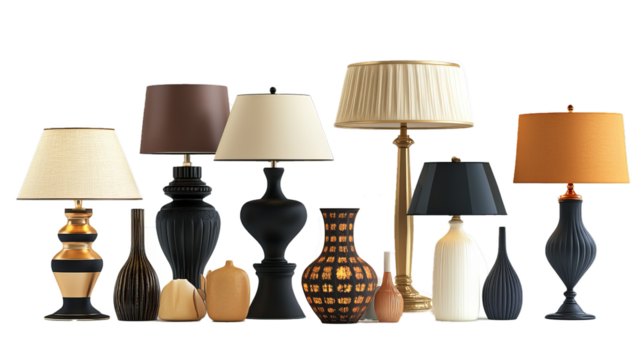  Lamps decoration set isolated on a white background